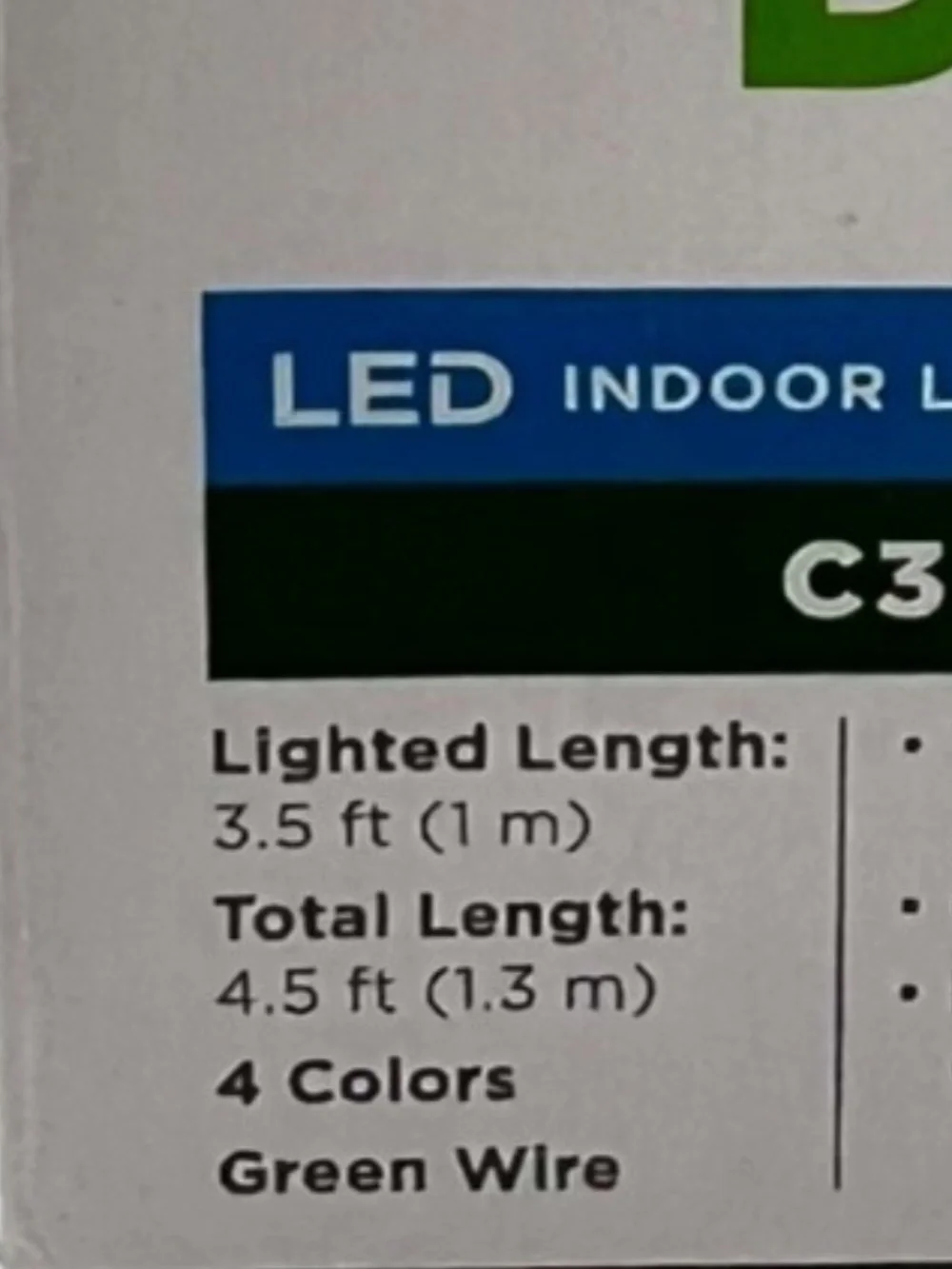 10 C3 Multicolor LED Lights Indoor Light Set 3.5 ft Battery Powered